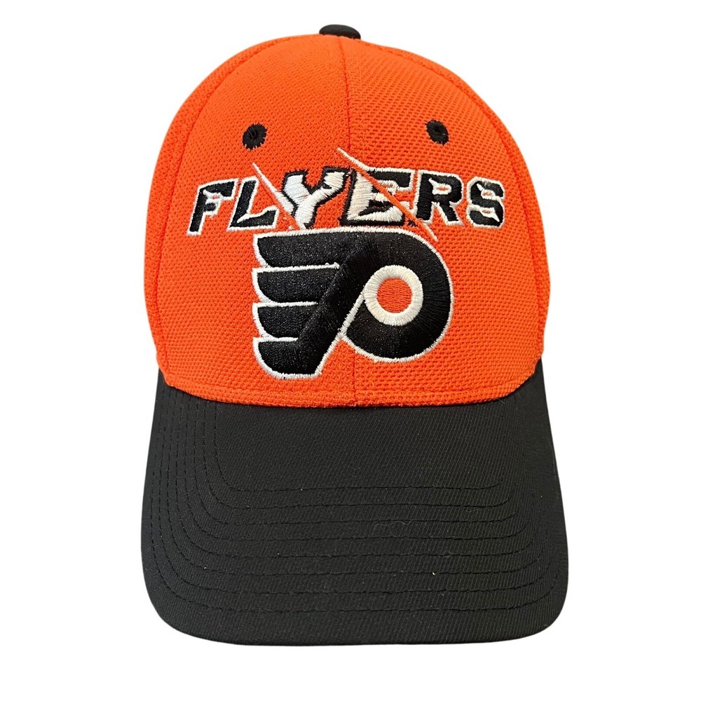 Reebok Hat Youth OSFM Orange Black Philadelphia Flyers NHL Center Ice Mesh